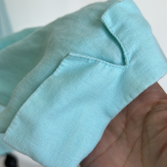 DRESSBARN Womens LINEN Acqua casual Button-Up Shirt size M - Picture 11 of 13